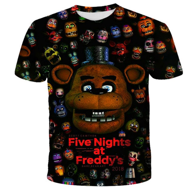 Birthday Kids T Shirt Five Nights at Freddy 3d Printed T Shirts Boys Girls Fashion Short - FNAF Plush