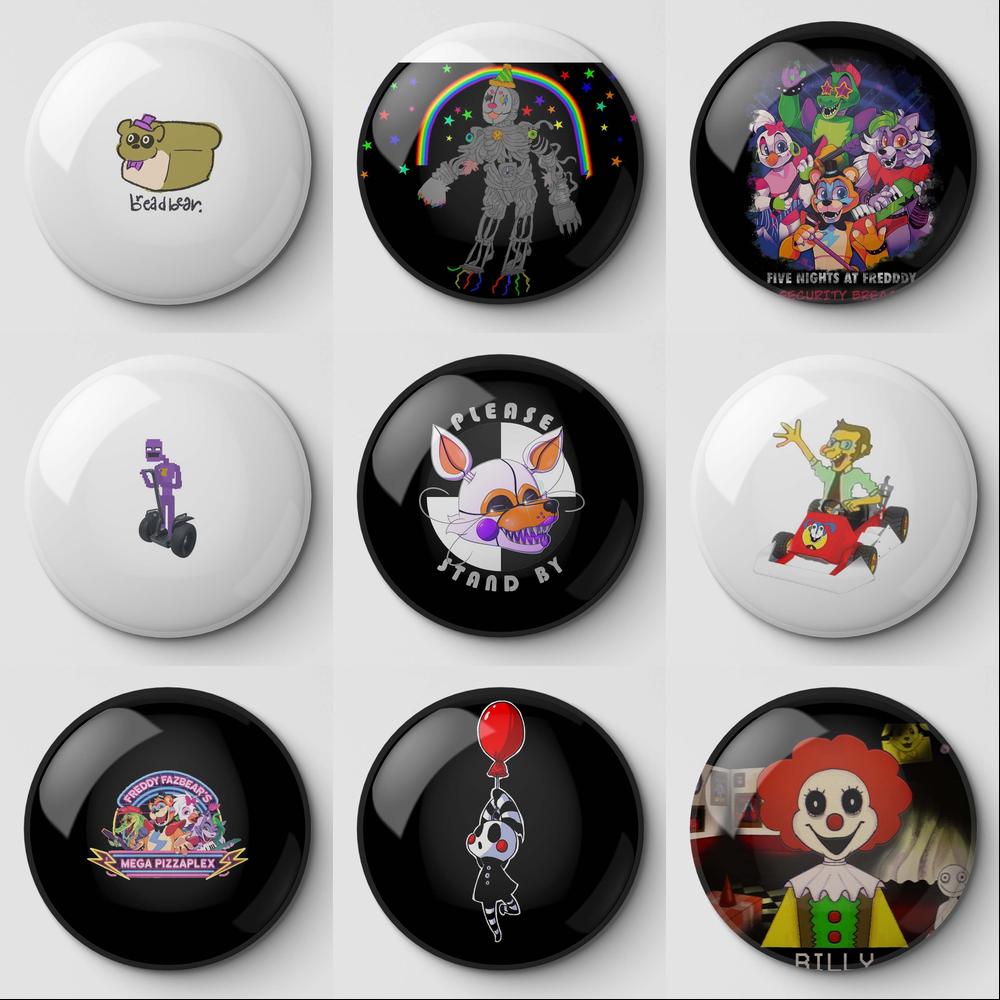 Fnaf Exotic Butters Lolbit William Afton Hate Club Sun Button Soft Button Pin Customizable Lapel Pin 1 - FNAF Plush