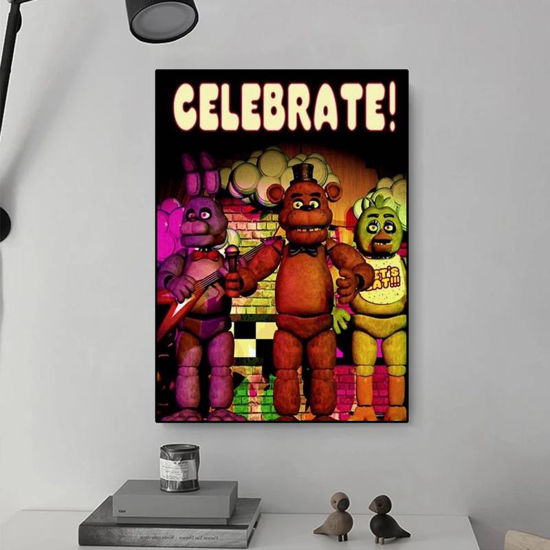 Fnaf Five nights At Freddys Anime Poster Canvas HD Print Personalized Wall Art Custom Painting Small 1 - FNAF Plush