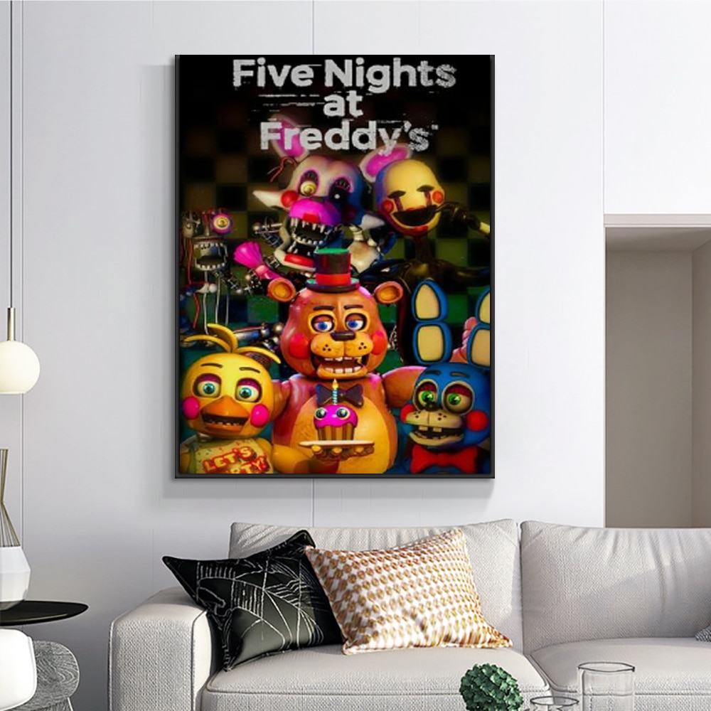 Funny Game FNAF POSTER Prints Five Nights At Freddys Anime Canvas Painting Wall Pictures Artwork For 1 - FNAF Plush