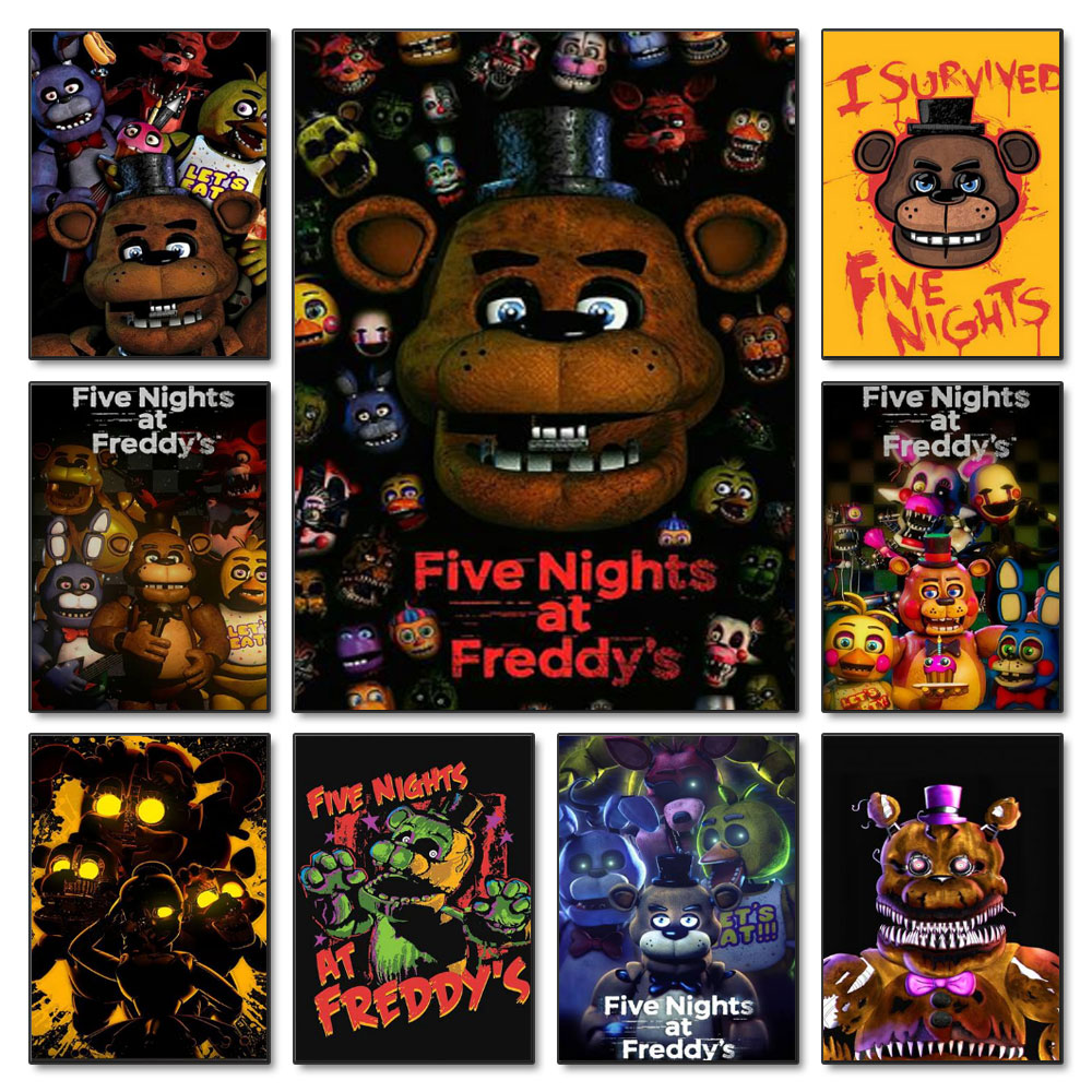 Funny Game FNAF POSTER Prints Five Nights At Freddys Anime Canvas Painting Wall Pictures Artwork For - FNAF Plush