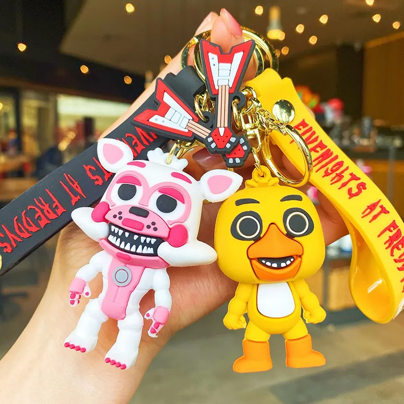 FNAF Keychain Sundrop Moondrop Figures Freddy Bonnie Chica Action Figure Key Chain Collection Funtime Foxy Pendants 2 - FNAF Plush