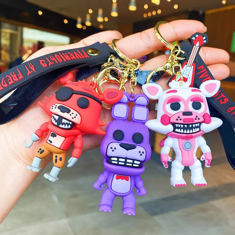 FNAF Keychain Sundrop Moondrop Figures Freddy Bonnie Chica Action Figure Key Chain Collection Funtime Foxy Pendants - FNAF Plush