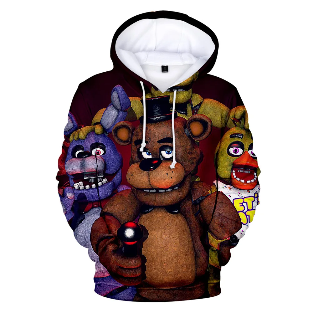 Spring and Autumn Hoodie Fnaf 3D Print Five Nights Sweatshirt For Boy School Men s and 2 - FNAF Plush
